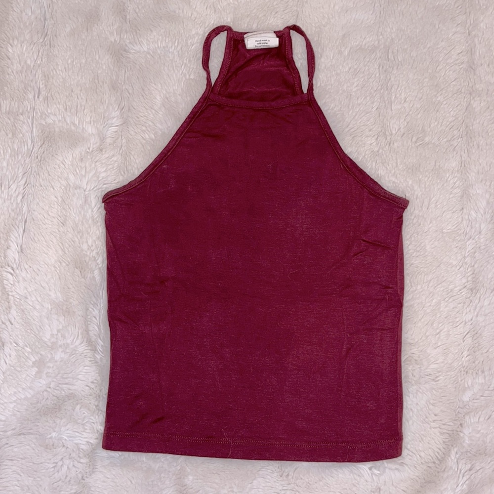 Maroon high neck tank top